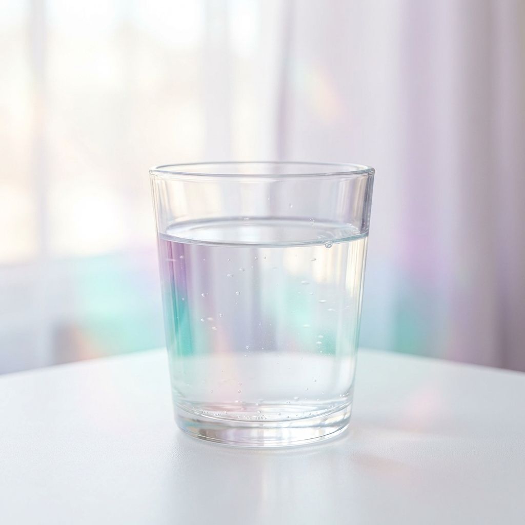Vaso de agua pura, simbolizando la hidratación y salud renal