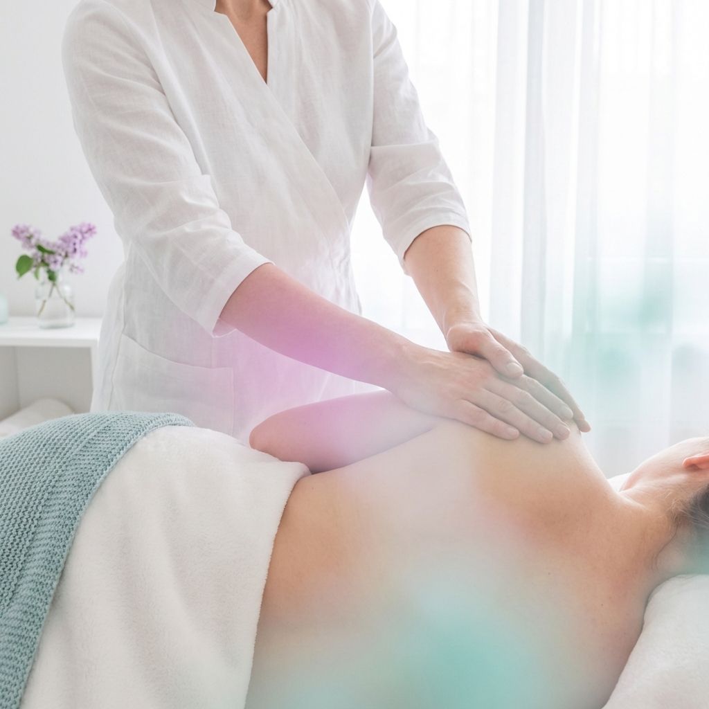 Sesión de masaje relajante para mujer embarazada en un entorno sereno