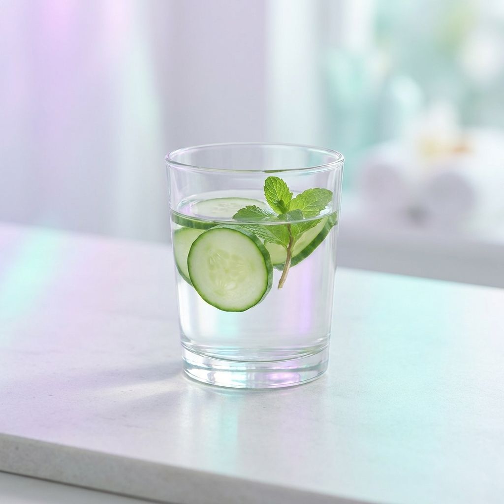 Vaso de agua pura, simbolizando la hidratación y salud renal